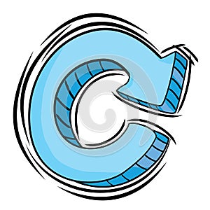 Vector Doodle of Blue Circular Arrow Icon