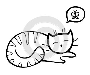 Vector doodle cat