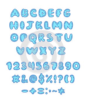 Vector doodle character and number set