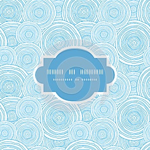 Vector doodle circle water texture frame seamless