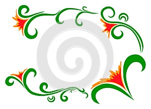 Vector doodle flowers frame