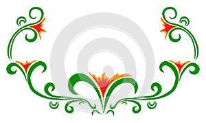 Vector doodle flowers frame