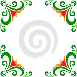 Vector doodle flowers frame