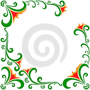 Vector doodle flowers frame