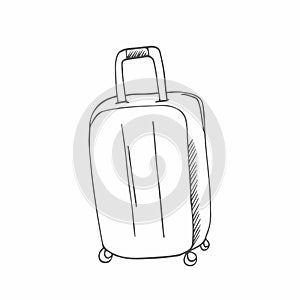 Vector doodle hand drawn line bag, luggage. suitcase, travel backpacks, briefcase