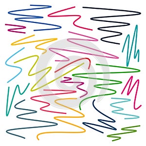 Vector doodle hand drawn pencil line strokes