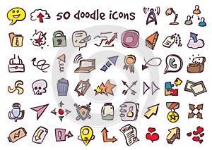 Vector doodle icons set