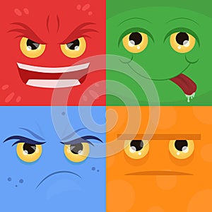 Vector doodle set of emotions