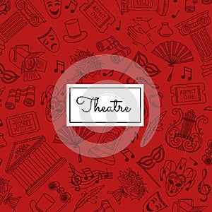 Vector doodle theatre elements background illustration photo
