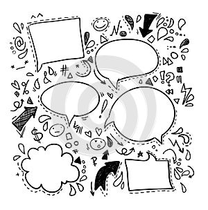 Vector Doodles - Speech Bubbles. Business, finance and success. photo