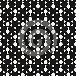 Vector dots seamless pattern. Simple minimalist black and white background