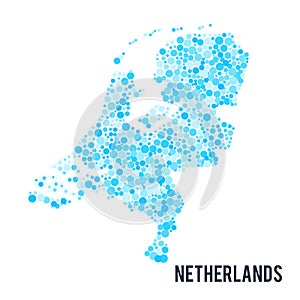 Vector dotted colorful map of Netherlands isolated on a white background