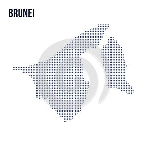 Vector dotted map of Brunei isolated on white background .