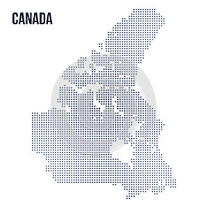 Vector dotted map of Canada isolated on white background .