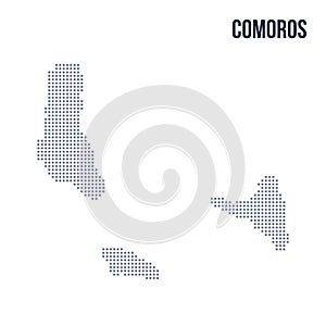 Vector dotted map of Comoros isolated on white background .
