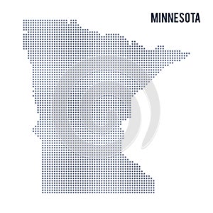 Vector dotted map State of Minnesota isolated on white background .