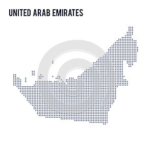Vector dotted map of United Arab Emirates isolated on white background .