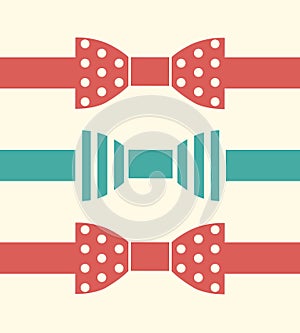 Vector Bow Ties Flat Design Illustration Set