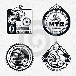 Vector downhill mountain biking badges