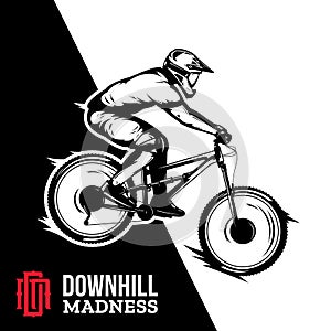 Vector downhill mountain biking design illustration