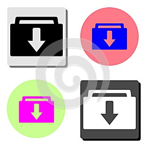 Vector Download Folder. flat vector icon