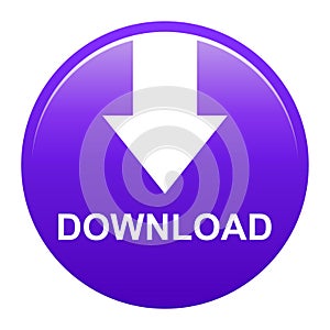 Vector download round purple button with arrow