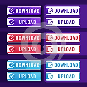 Vector download and upload buttons for User Interface design