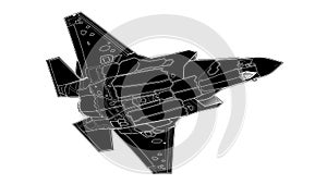 Vector draw of modern American jet fighter.