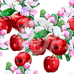 Vector drawing of apple blossoms