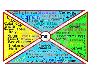 Vector drawing envelope, letter, mail.