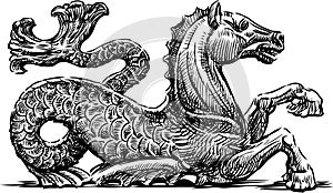 Mythological sea horse photo