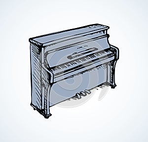 Vector drawing of grand piano