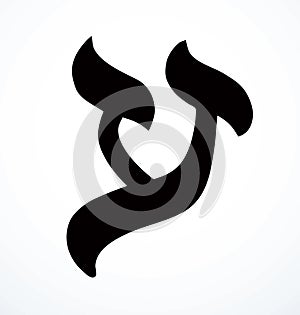 Vector drawing. Hebrew letter icon