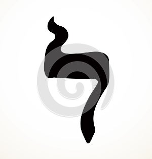 Vector drawing. Hebrew letter icon