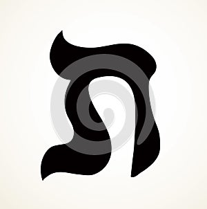 Vector drawing. Hebrew letter icon