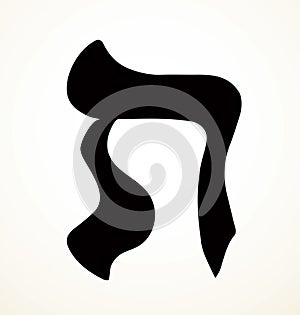 Vector drawing. Hebrew letter icon