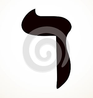 Vector drawing. Hebrew letter icon