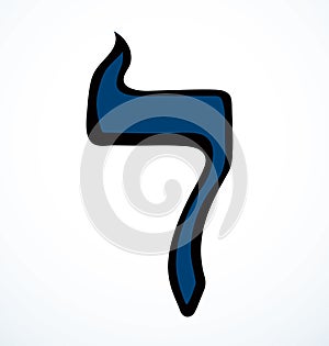 Vector drawing. Hebrew letter icon