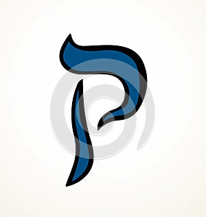 Vector drawing. Hebrew letter icon