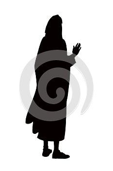 Vector drawing. The man in the coat. Back view