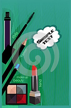 Vector drawing of the modern cosmetics