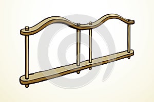 Vector drawing. Old wooden yoke