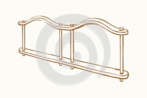 Vector drawing. Old wooden yoke