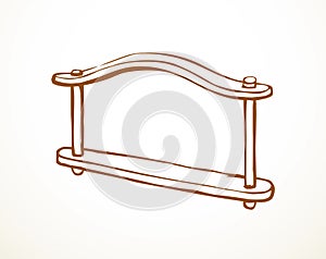 Vector drawing. Old wooden yoke