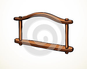 Vector drawing. Old wooden yoke