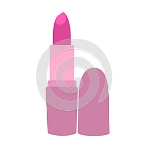 Vector drawing of pink lipstick. flat-style lipstick.