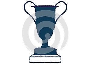 Vector drawing with pixellated effect of a trophy photo