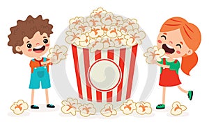 Vector Drawing Of A Popcorn