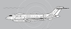 Raytheon Sentinel R1 ASTOR. Vector drawing of reconnaissance aircraft.  photo