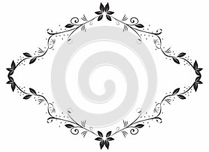 A vector drawing represents floral frame design for you design photo
